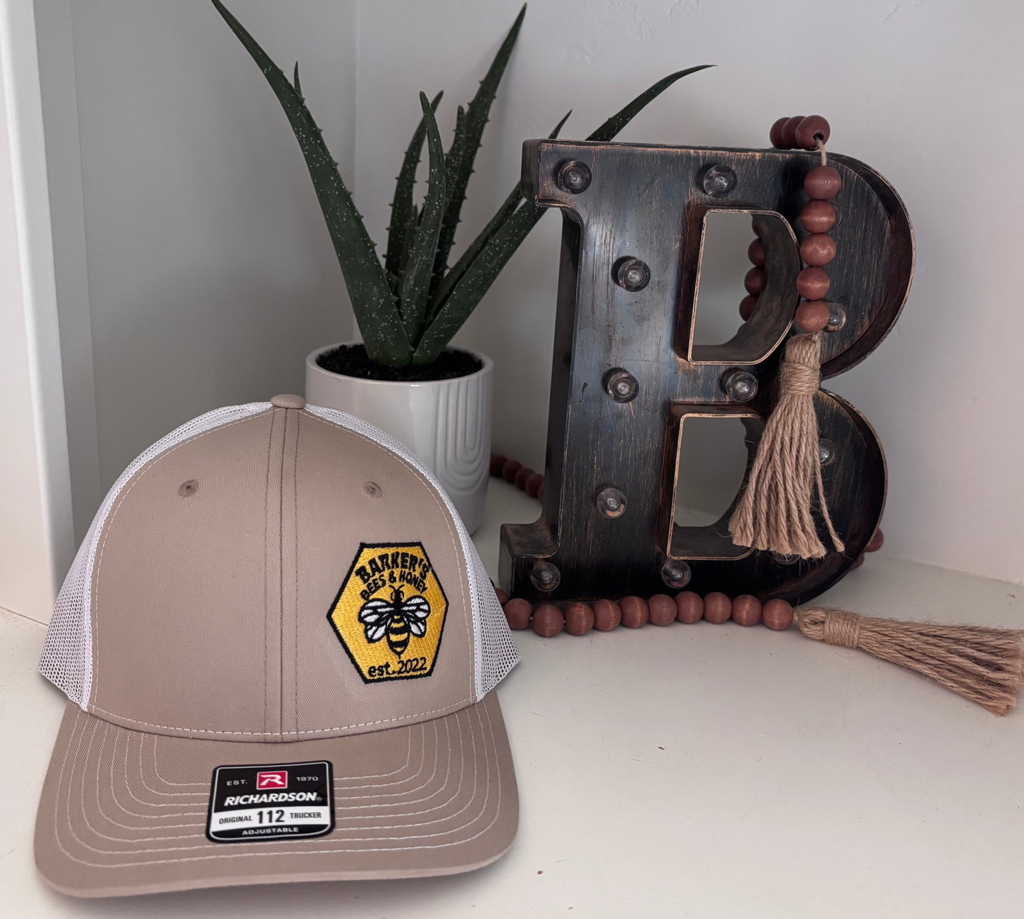 Barkers bees & honey ball cap